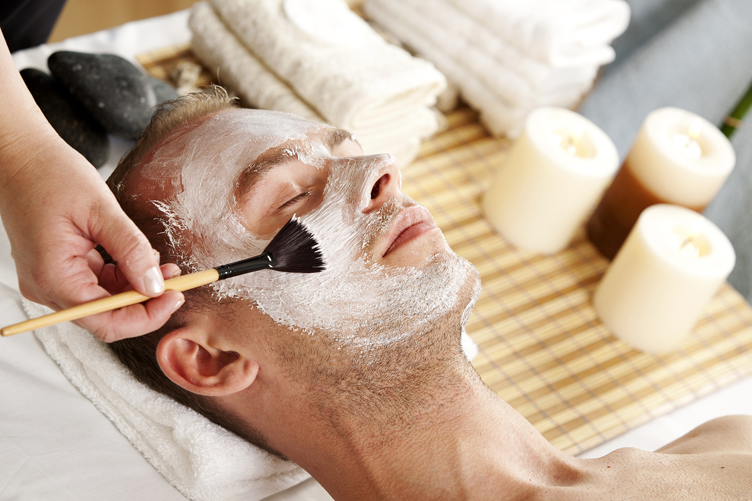 Man Undergoing A Facial Beauty Treatment